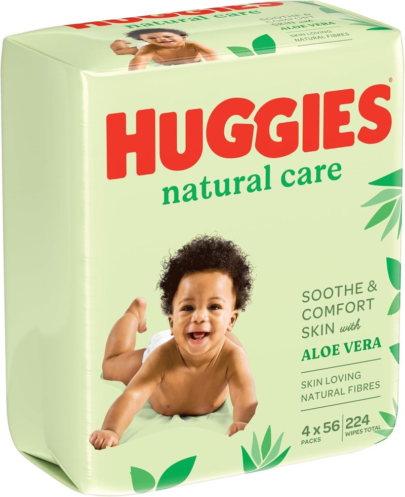 Huggies Natural Care Baby Wipes with Aloe Vera - 224 Count - Image 2